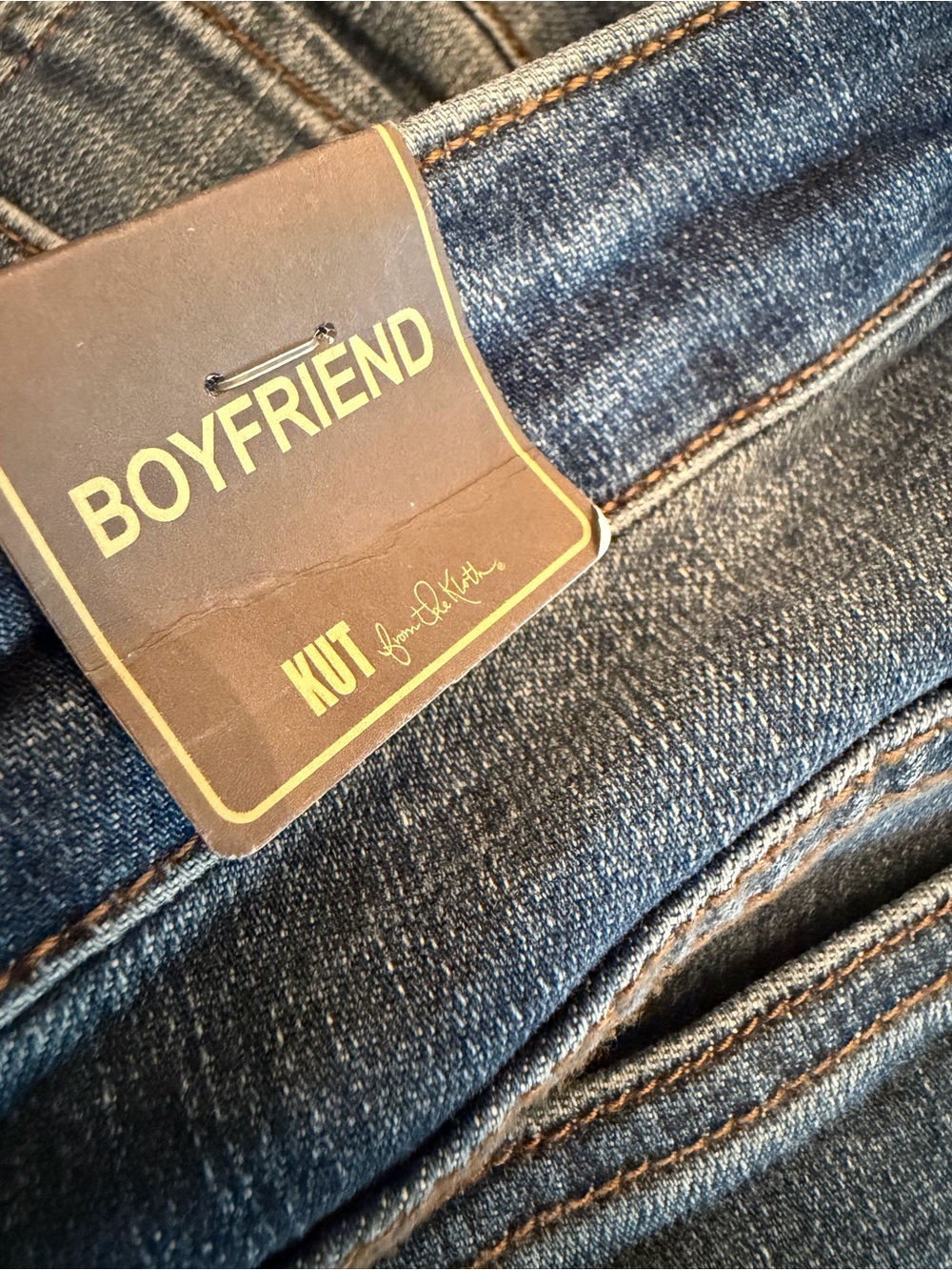 KUT from the Kloth Boyfriend Jeans Distressed Stretch Denim Size 10 NWT - Picture 9 of 10